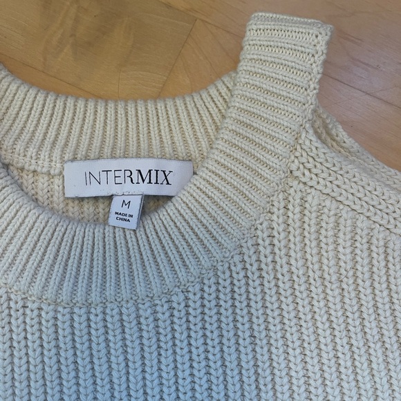 Intermix cold shoulder sweater. - Picture 2 of 6